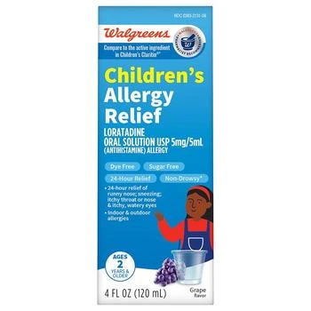 Walgreens | Children's Allergy Relief Loratadine Dye-Free Liquid Grape,商家Walgreens,价格¥81