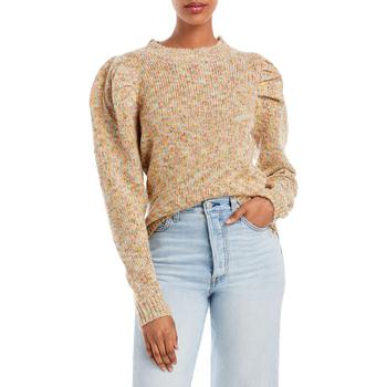 推荐Aqua Womens Marled Puff Sleeve Pullover Sweater商品