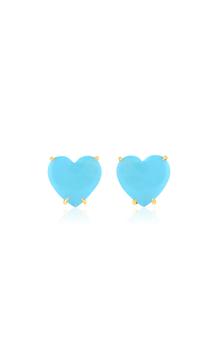 商品M.Spalten | M.Spalten - Women's The Single Heart 14K Yellow Gold Turquoise Earrings - Blue - OS - Moda Operandi - Gifts For Her,商家Moda Operandi,价格¥11941图片