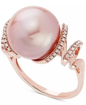 Honora | Cultured Pink Ming Pearl (13mm) & Diamond (1/8 ct. t.w.) Ring in 14k Rose Gold,商家Macy's,价格¥5987