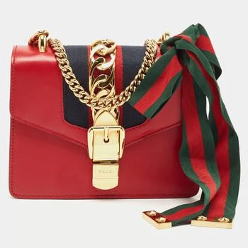 推荐Gucci Red Leather Mini Web Chain Sylvie Crossbody Bag商品