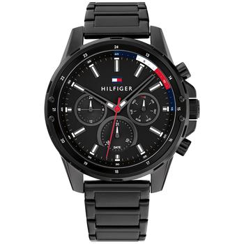 tommy hilfiger手表是什么牌子, Tommy Hilfiger | Men's Black Stainless Steel Bracelet Watch 44mm商品图片 8折×额外8.5折, 额外八五折