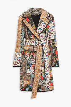 推荐Moya patchwork-effect quilted padded crepe coat商品