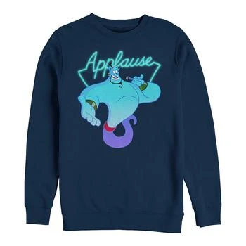 Disney | Disney Men's Aladdin Genie Applause Neon Light, Crewneck Fleece 