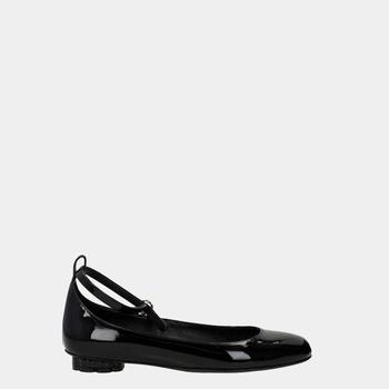 菲拉格慕芭蕾鞋, Salvatore Ferragamo | Salvatore Ferragamo Black Patent-Leather Cefalu Ballet Flats Size US 9.5 EU 40商品图片 8.3折