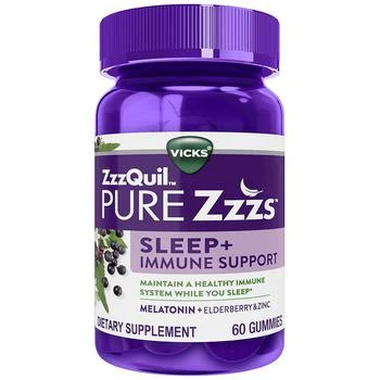 PURE Zzzs | Sleep + Immune Support Melatonin Sleep Aid Gummies with Elderberry, Zinc,商家Walgreens,价格¥205