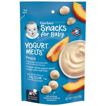 商品婴儿3段辅食混合桃子口味酸奶溶豆 28g图片