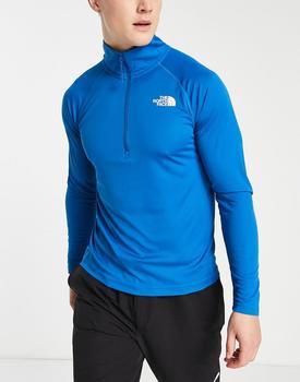 The North Face | The North Face Training Flex II 1/4 zip long sleeve top in blue商品图片,8折