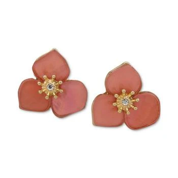 推荐Gold-Tone Pavé Color Flower Button Earrings商品