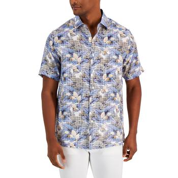 Club Room | Men's Floral Linen Short-Sleeve Button-Up Shirt, Created for Macy's商品图片,7折×额外8折, 额外八折