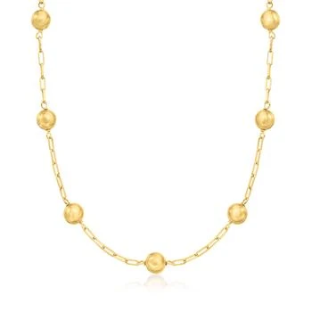 Ross-Simons | Ross-Simons Italian 18kt Gold Over Sterling Beaded Paper Clip Link Necklace 7.7折起, 独家减免邮费