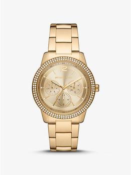 mk手表, Michael Kors | Oversized Tibby Pavé Gold-Tone Watch商品图片 5.7折