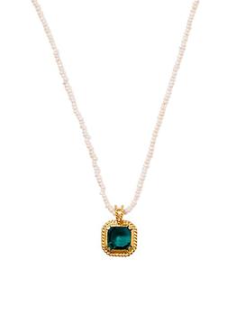 商品18K Gold-Plated Pearl & Crystal Drop Necklace图片