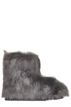Stand Studio Faux-Fur Round-Toe Ankle Boots