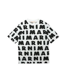 Marni | Marni Kids Allover Logo Printed Crewneck T-Shirt商品图片,6.2折