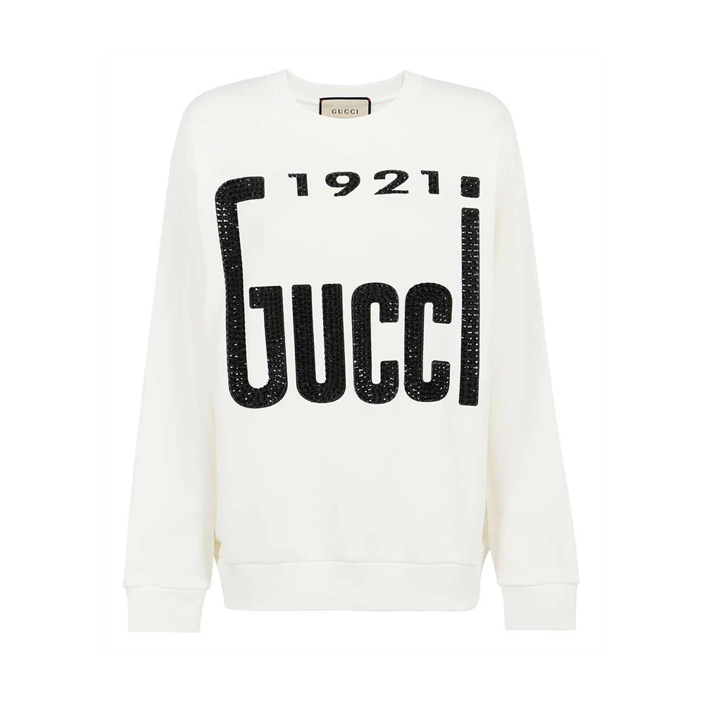 Gucci | GUCCI 女士白色水晶“1921 Gucci”印花卫衣 617964-XJDZE-9088 包邮包税