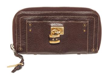 chloé包链条包, [二手商品] Chloé | Chloe Brown Leather Paddington Zippy Wallet商品图片 