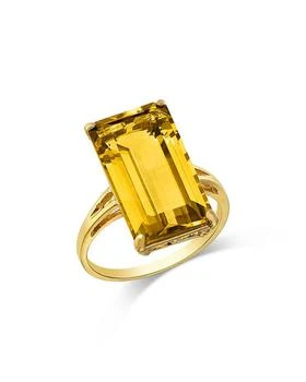 Bloomingdale's Fine Collection | Honey Quartz Emerald Cut Solitaire Ring in 14K Yellow Gold,商家Bloomingdale's,价格¥13238
