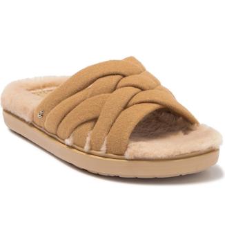美国sam edelman拖鞋, Sam Edelman | Vaughn Faux Fur Footbed Woven Slide Sandal商品图片 1.4折