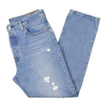 Levi's Womens 501 Button Fly Distressed Straight Leg Jeans product img