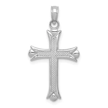 Diamond2Deal | 14K White Gold Fleur De Lis Cross Pendant,商家Premium Outlets,价格¥2110