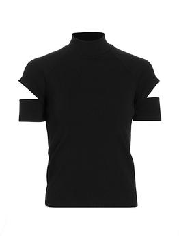 Helmut Lang | Cut-Out Rib-Knit T-Shirt商品图片,