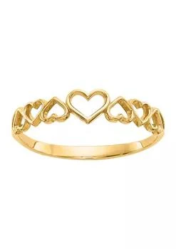 Belk & Co. | Co. 14K Yellow Gold Hearts Ring,商家Belk,价格¥3023