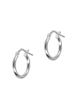 推荐Lab Created Sterling Silver Polished Round Hoop Earrings 0.5商品