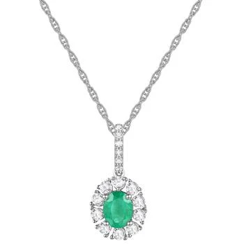 Macy's | Sapphire (1/2 ct. t.w.) & Diamond (1/4 ct. t.w.) Halo 18" Pendant Necklace in Sterling Silver (Also in Ruby),商家Macy's,价格¥4647