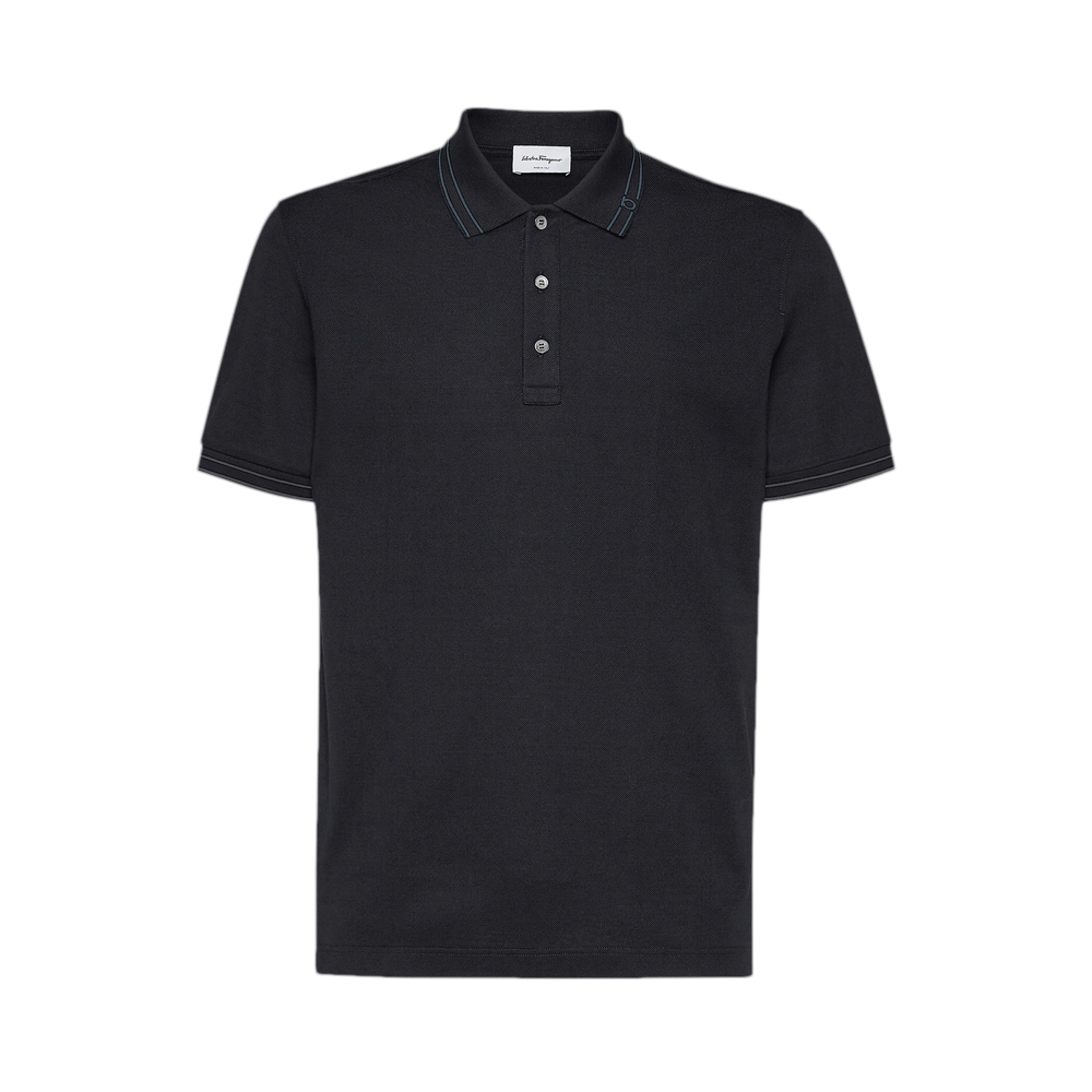 菲拉格慕经典款, Salvatore Ferragamo | SALVATORE FERRAGAMO 男士黑色经典款式POLO衫 12-1783-697715商品图片 独家减免邮费