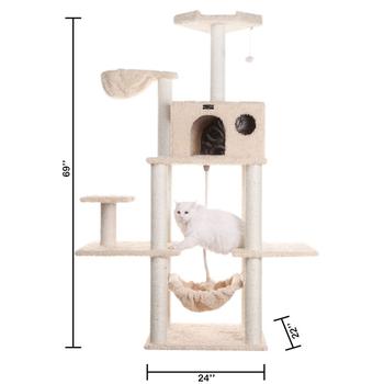 商品Macy's | Muli-Level Real Wood Cat Tree Hammock Bed, Climbing Center,商家Macy's,价格¥2044图片