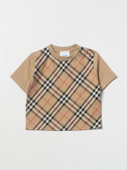 推荐Burberry cotton t-shirt with check detail商品