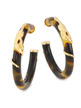 商品GAS Bijoux | Creole Cobra Bo 24K-Gold-Plated & Acetate Hoop Earrings,商家Saks Fifth Avenue,价格¥1320图片
