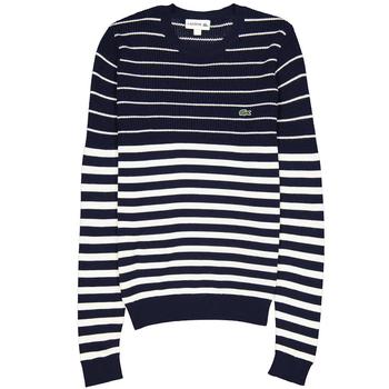 推荐Lacoste Stripe Long Sleeve Sweater, Size X-Small商品