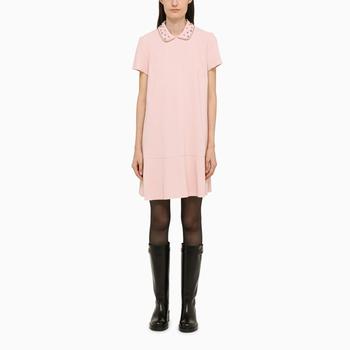 RED Valentino | Antique pink short dress with strass商品图片,