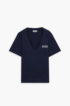 Ganni | Printed cotton-blend jersey T-shirt商品图片,5折