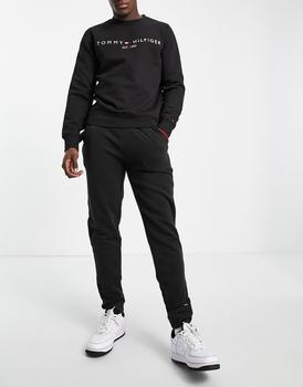 Tommy Hilfiger | Tommy Hilfiger lounge flag joggers in black商品图片,8.4折×额外9.5折, 额外九五折