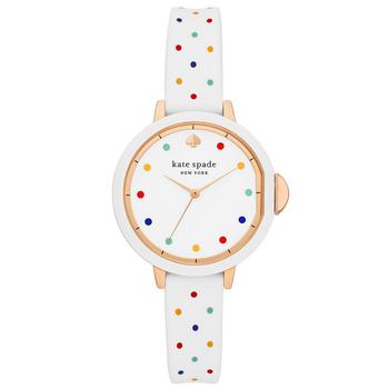 kate spade new york, Kate Spade | new york Women's in Rose Gold-Tone Alloy with White Multi Silicone Strap Watch 34mm商品图片 