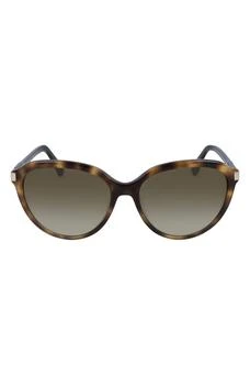 Longchamp | Le Pliage 56mm Gradient Tea Cup Sunglasses,商家Nordstrom Rack,价格¥374