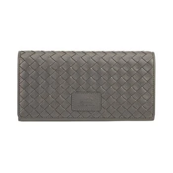 Mancini Leather Goods | Women's Basket Weave Collection RFID Secure Trifold Wallet 