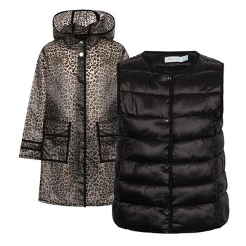 推荐Leopard print raincoat with waistcoat in brown and black商品