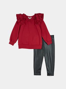 推荐Girls Ruffle Sleeve Pullover & Pants 2-Piece Set商品