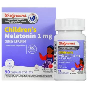 Walgreens | Children's Melatonin 1 mg Chewable Tablets Natural Grape,商家Walgreens,价格¥142