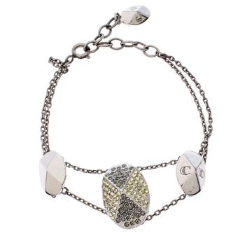 [二手商品] Dior | Dior Crystal Silver Tone Chain Link Station Bracelet商品图片,4.2折