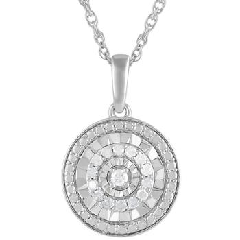 商品Diamond Disc 18" Pendant Necklace (1/10 ct. t.w.) in Sterling Silver图片