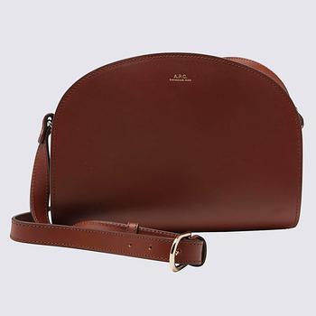 推荐A.P.C. BROWN LEATHER DEMI-LUNE CROSSBODY BAG商品