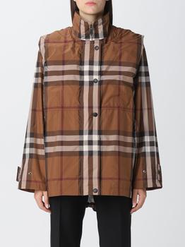 推荐Burberry reconstructed jacket with hood and tartan pattern商品