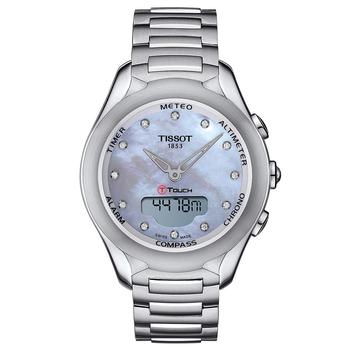 商品Women's Swiss Digital T-Touch Lady Solar Diamond (1 ct. t.w.) Stainless Steel Bracelet Watch 40mm图片