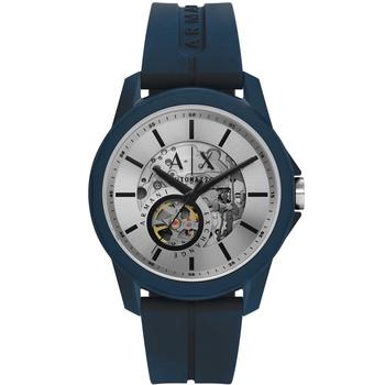 Armani Exchange | Men's Automatic in Navy Case with Navy Silicone Strap Watch, 44mm商品图片,