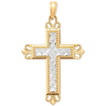 商品Ornate Two-Tone Cross Pendant in 14k Gold图片